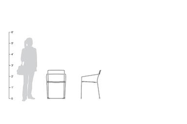 Linia Caf&eacute; Chair, shown to scale
